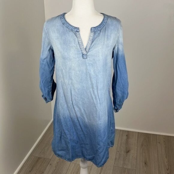AUW Light Blue Quarter Sleeve Sun Dress Size M - Picture 1 of 9